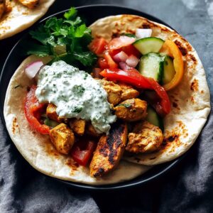 Hähnchen-Pita vom Blech mit Tzatziki